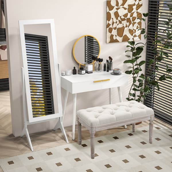 Helkroppsspegel 47x46x148 cm Vit MDF