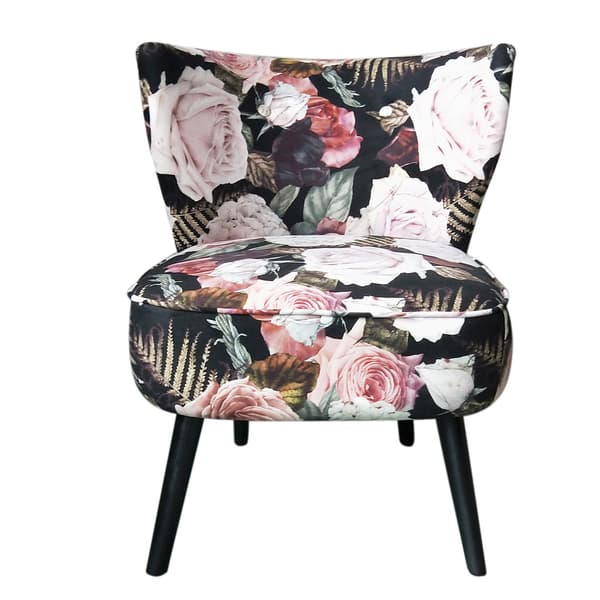 Stol LA PERLA 63x73x76 cm blommig sammet
