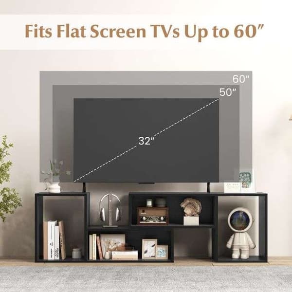 Konsol TV-stativ, 80x30x40 cm, Sort/Hvid