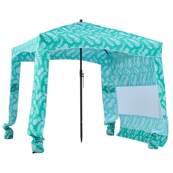 Strandkabine 183x183x229 cm Blå Solskærm