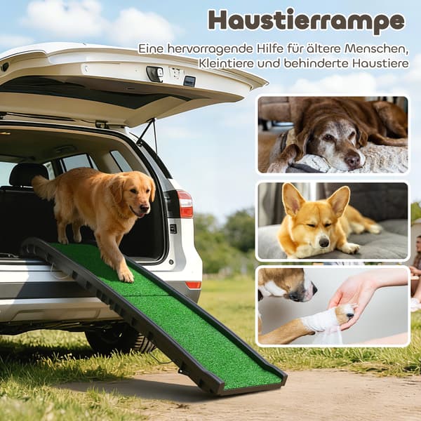 Hunderrampe, 155x38.5x15.5 cm, Sort, Plastik