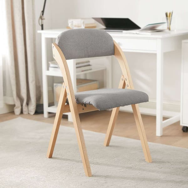 Sammenklappelige spisebordsstole, 47,5x59x77 cm, lysegrå, træ