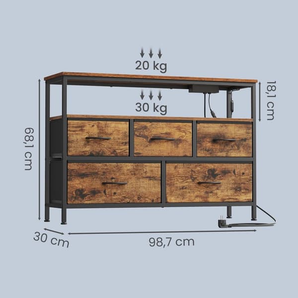 Sideboard 30x98,7x68,1 cm Brun-Svart träförvaring