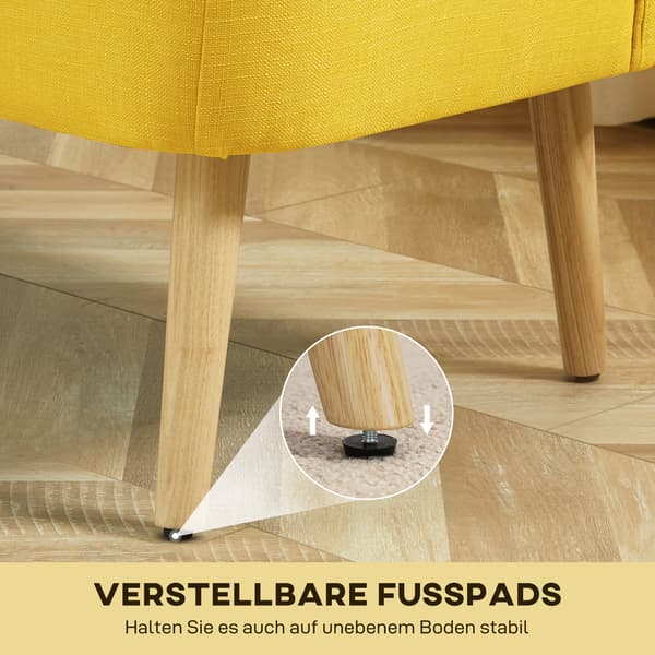 Sofa 117x56,5x77 cm Gul Linned