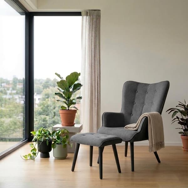 Lænestol 70x76x98 cm grå – 70x76xH98cm