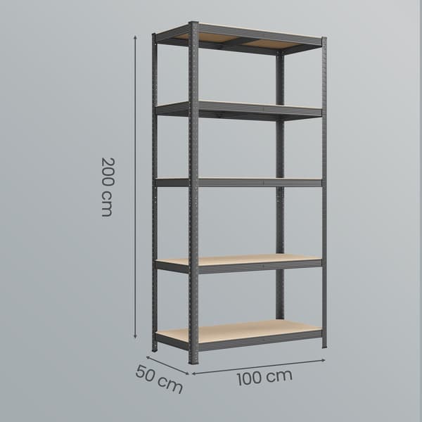Stabilt hyllset 2-pack, 40x90x180 cm, Silver, Stål