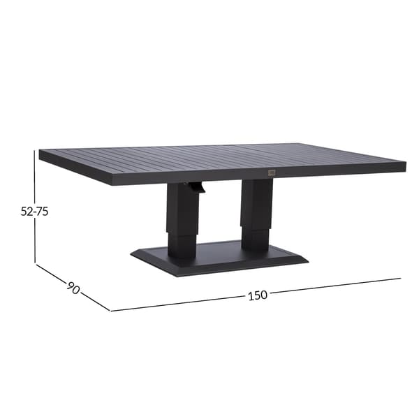 Bord TOMSON 150x90x52-75 cm mörkgrå justerbart