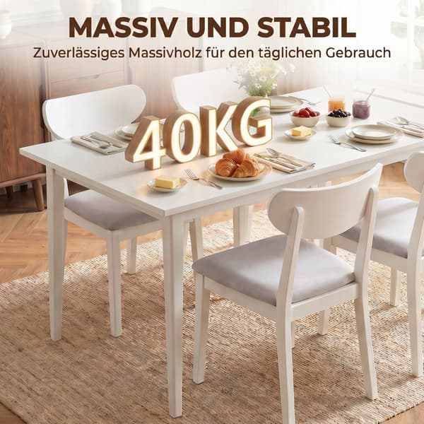 Matbord 180x90x76 cm krämvit