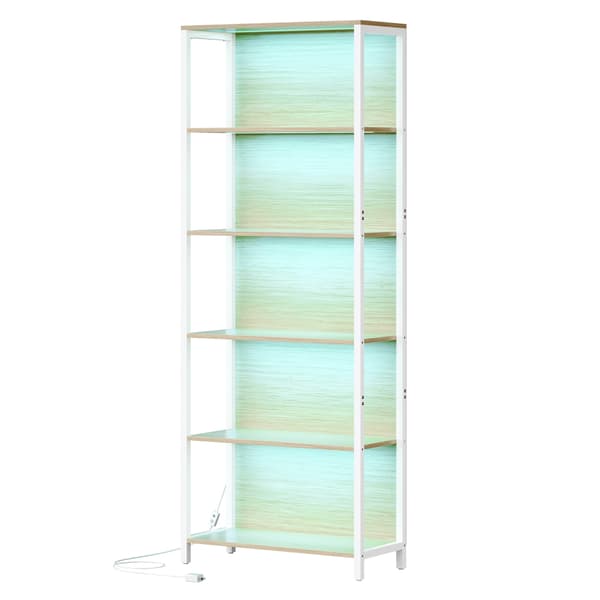 Bogreol 30,3x60x178,6 cm Beige Stål og Spånplade