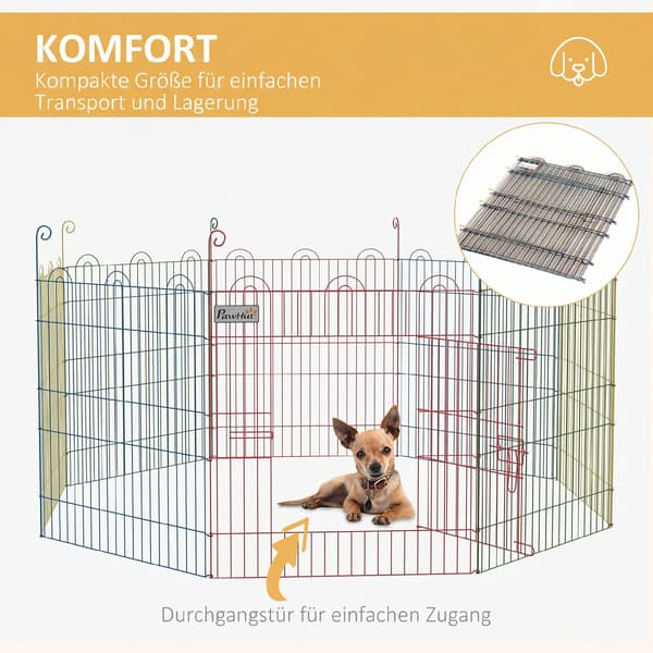 Pet Playpen modulär design Ø156x60 cm multifärgad