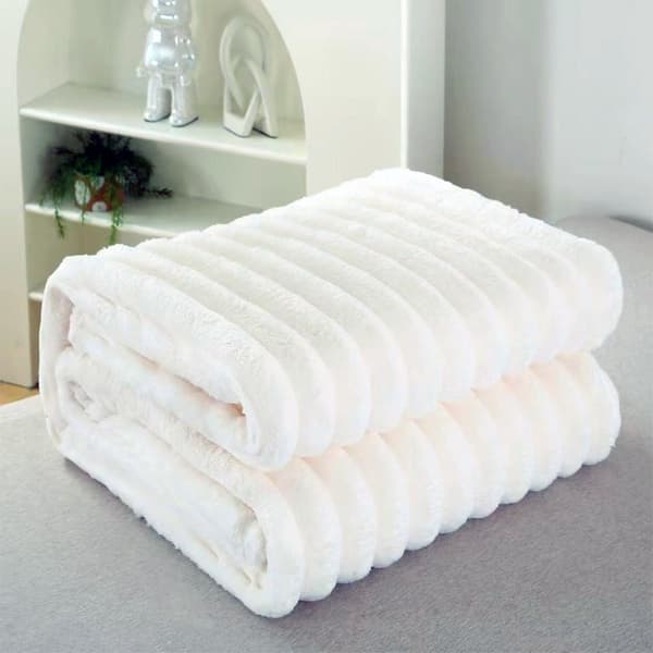 Pläd 200x230 cm vit polyester