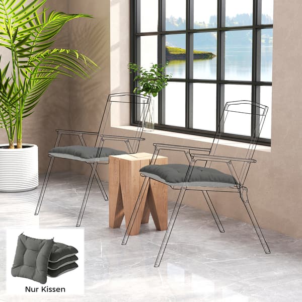 Sittdyna Set 39,5x39,5x10 cm Mörkgrå Polyester