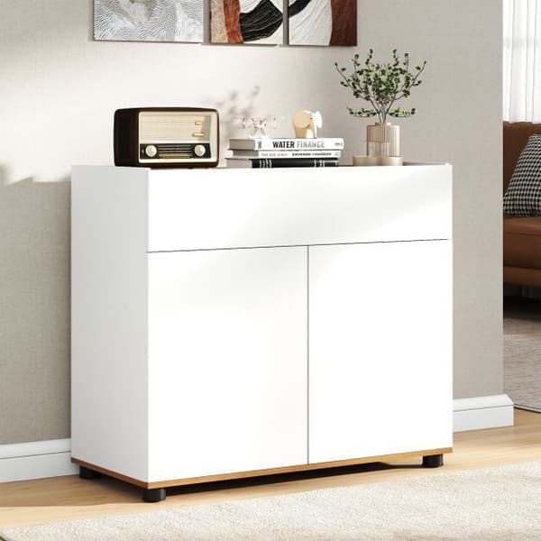 Kaffebarstation, 80x35x70 cm, Hvid, Opbevaring