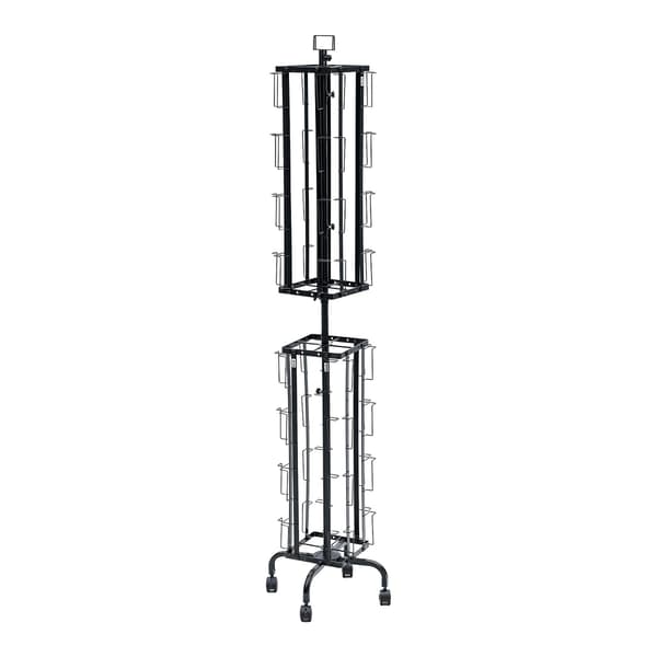 Kortdisplaystativ, 45x45x193 cm, Sort, Roterende opbevaring