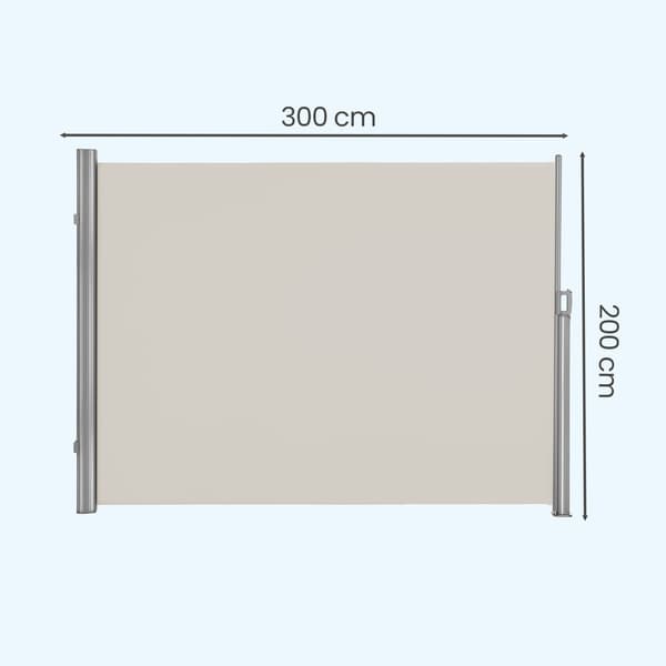 Side markise 200x350 cm taupe stål