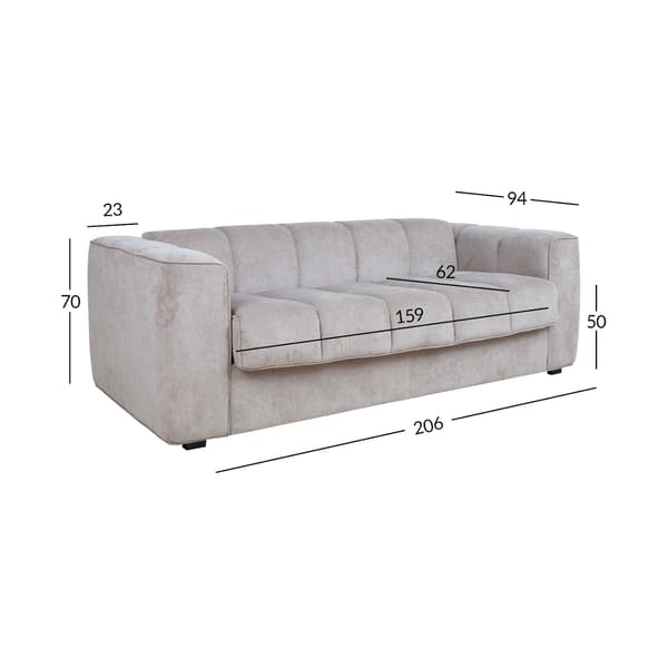Soffa Säng STELLA 206x94x70 cm Beige