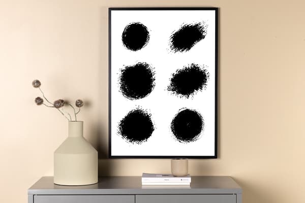 Juliste, Pilkut, 70x100 cm, Valkoinen