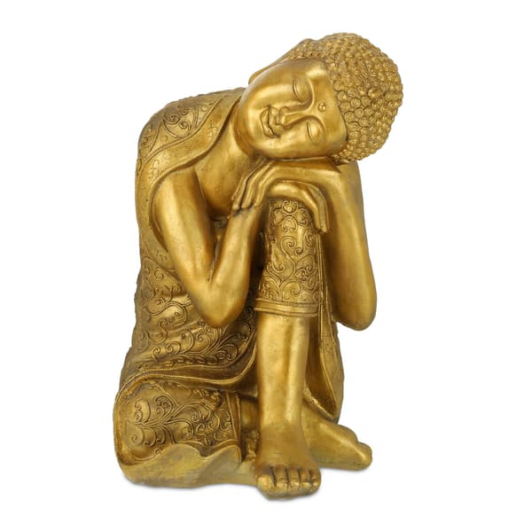Buddha-patsas, pää polvella, 40x37x61 cm, kulta, Kodustaar