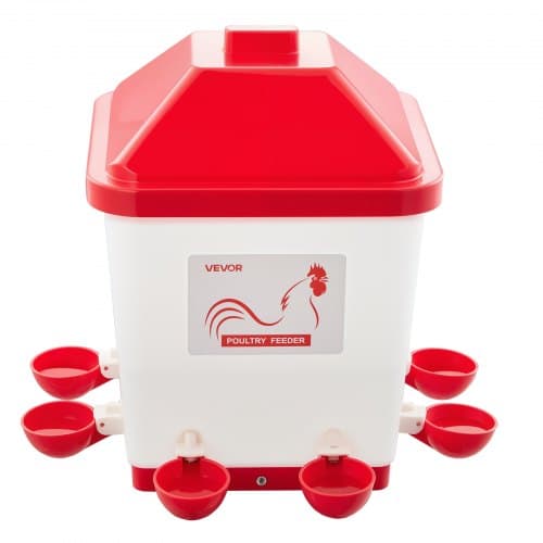 Hönsvattenautomat, 19L, Vit, Automatisk påfyllning, PP-material