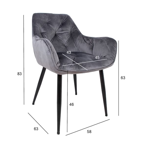 Stol BRITA 58x63x83 cm grå