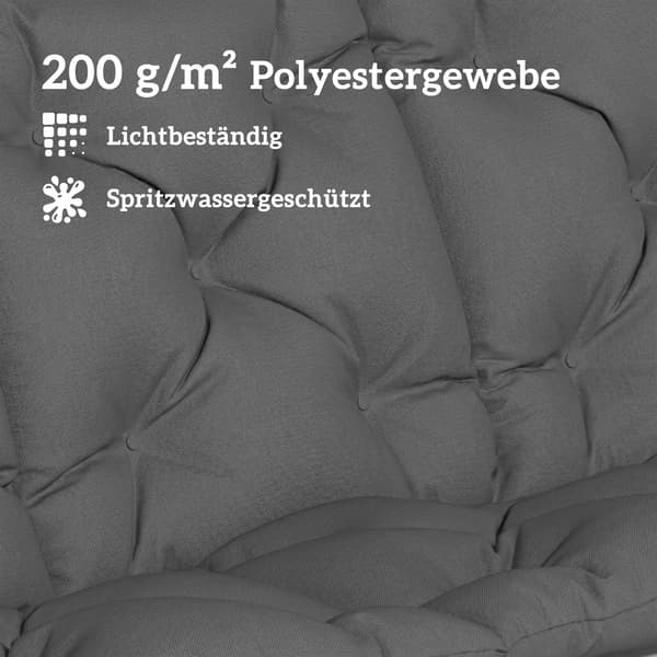Bänkdyna 150x100x10 cm Mörkgrå Polyester