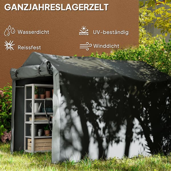 Garage Tält 220x157x165 cm mörkgrå