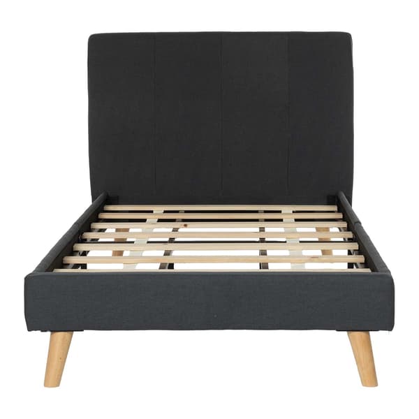 Seng 103,5x207x91 cm Gråt Stof