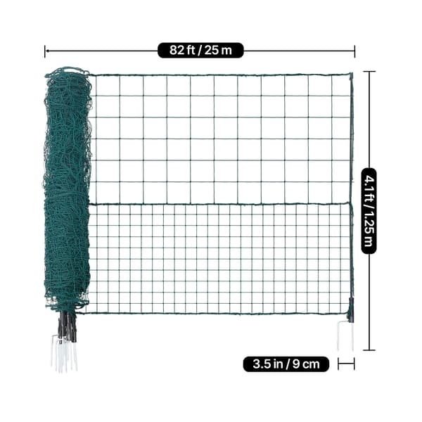 Midlertidigt hegn 125x2500 cm grønt plastiknet