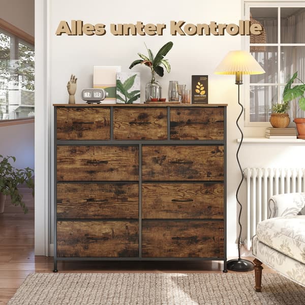 Kommode 30x98,8x95,2 cm Brun-Sort MDF og Stål