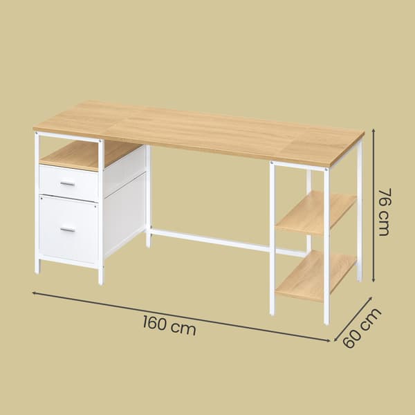 Skrivebord 160x60x76 cm Sort
