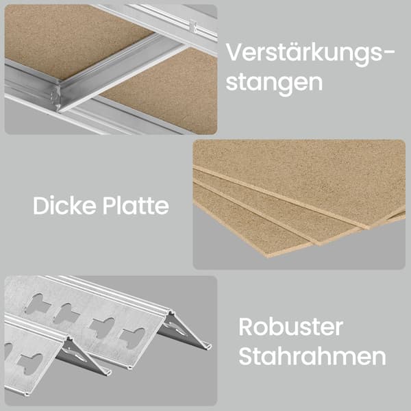 Tungt Hyllplan 50x100x200 cm Silver Stål