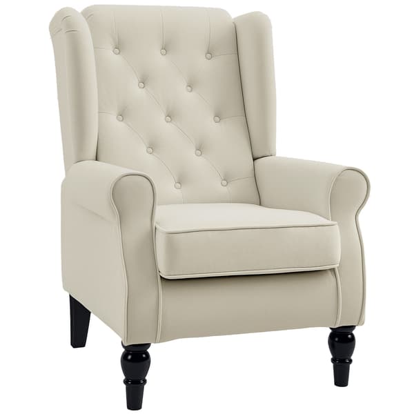 Wingback fåtölj 74x86x102 cm krämvit