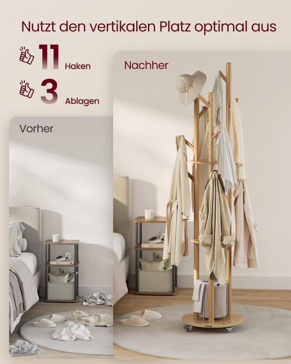 Tøjstativ 40x175 cm Beige Træ