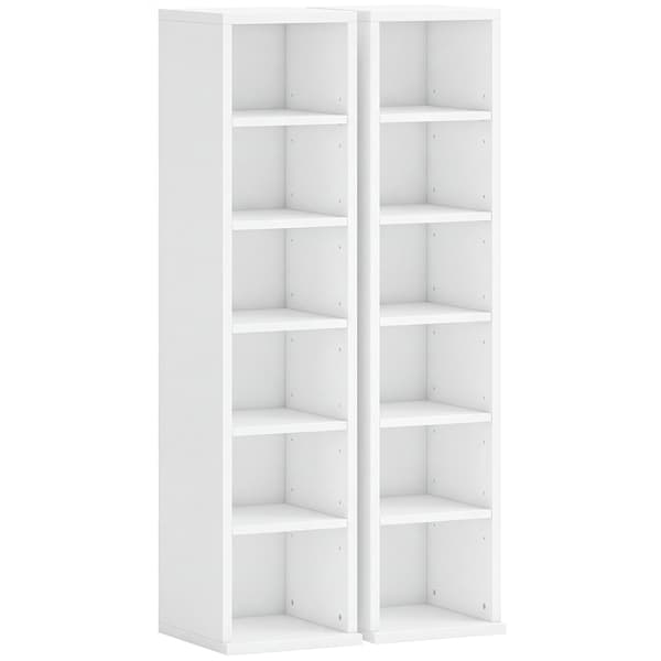 CD-förvaringsställ 2 st 88,5x21x22,5 cm vit