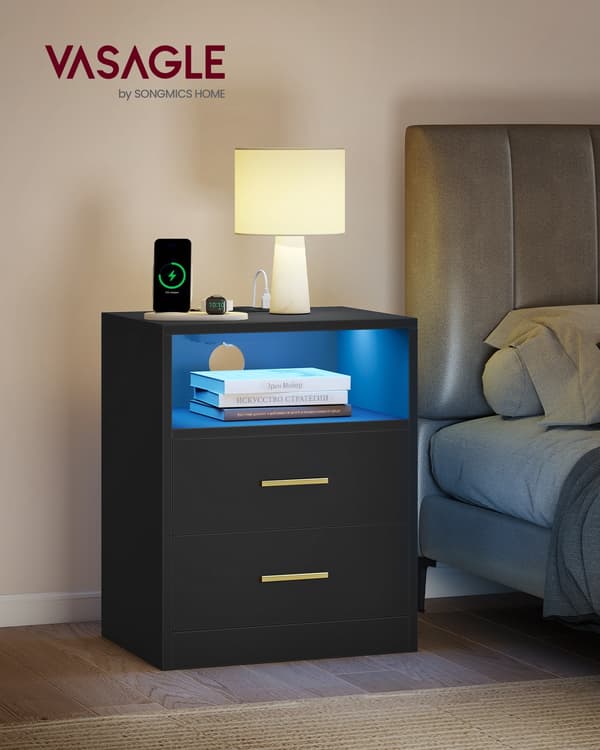 Natbord 35x40,1x50,2 cm sort, opbevaring