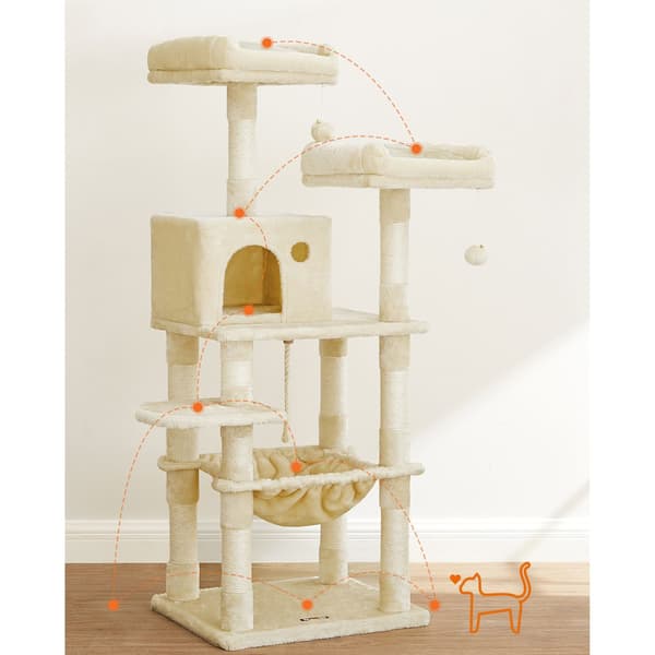 Kattetræ 143x55x45 cm Beige