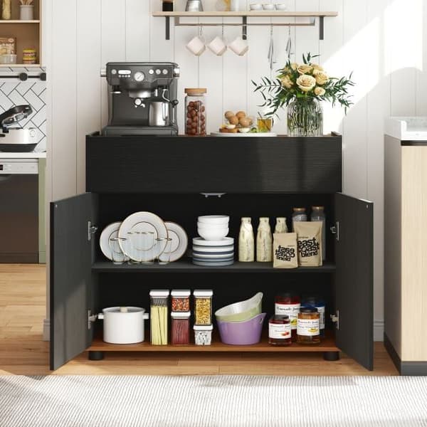 Skænk Buffet Skab 80x35x70 cm Sort, opbevaring