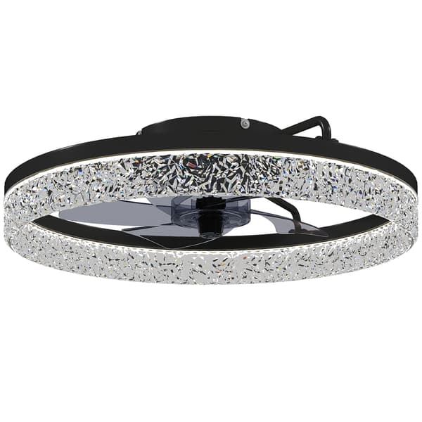 Loftventilator 50x14 cm Sort LED-belysning