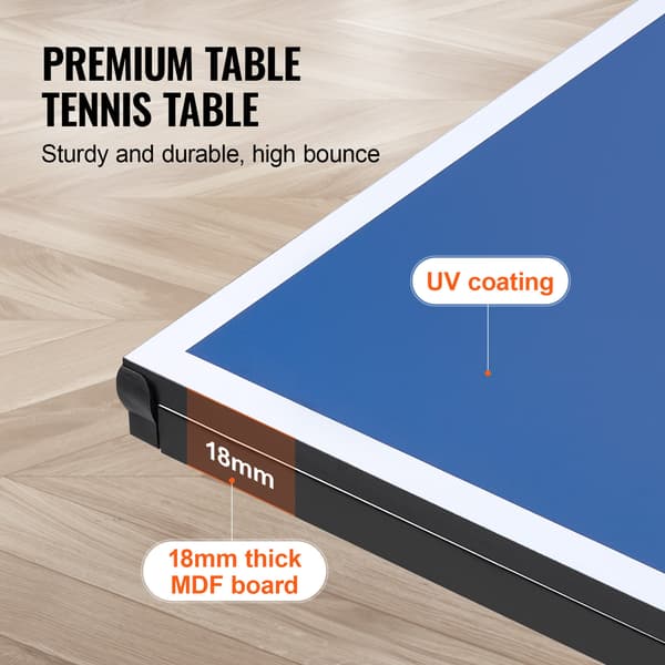 Pingisbord, 274x152,5x76 cm, Fällbart MDF inomhus bordtennisbord