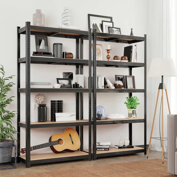 Reol 40x90x180 cm Sort Stål