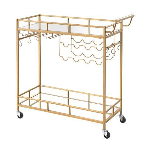 Barvogn 2 niveauer 88x35x89 cm guld