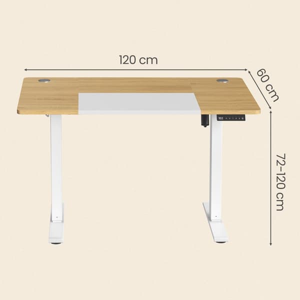 Høydejusterbart skrivebord 120,1x60,1x72,1-120,1 cm eik stål