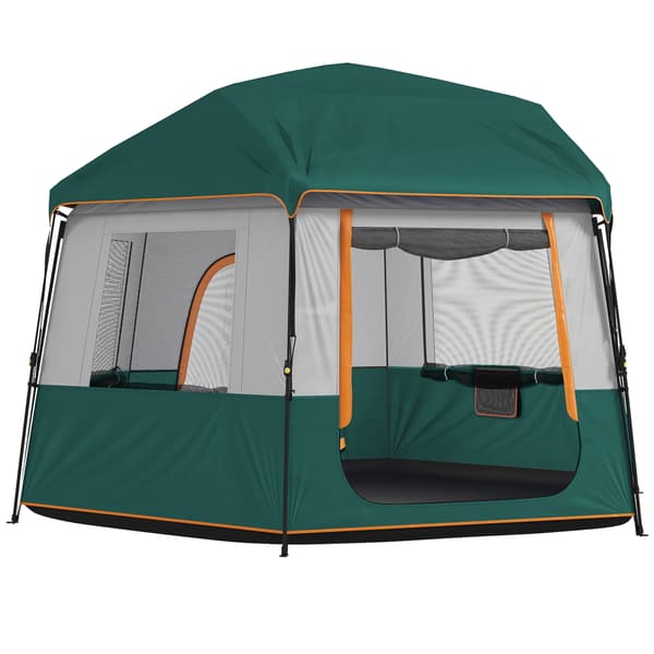 Campingtelt 350x350x205 cm Grøn Polyester