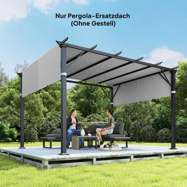 Erstatningsdug til pergola 300x300 cm, lysegrå, polyester