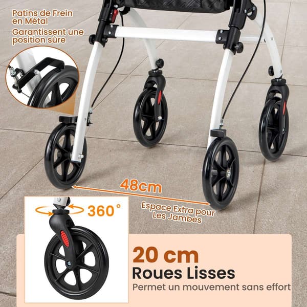 Rollator, 68x53x90-103 cm, Hvid , Star