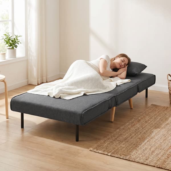 3-i-1 foldbar sove stol 94x78x80 cm grå