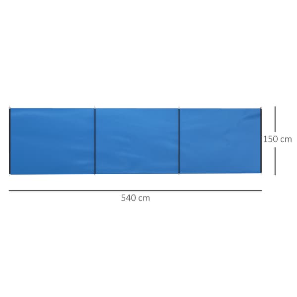 Vindskydd 540x150 cm Blå Polyester