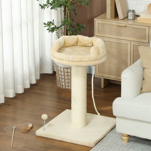 Kattetræ med kattekurv 55x55x83 cm creme