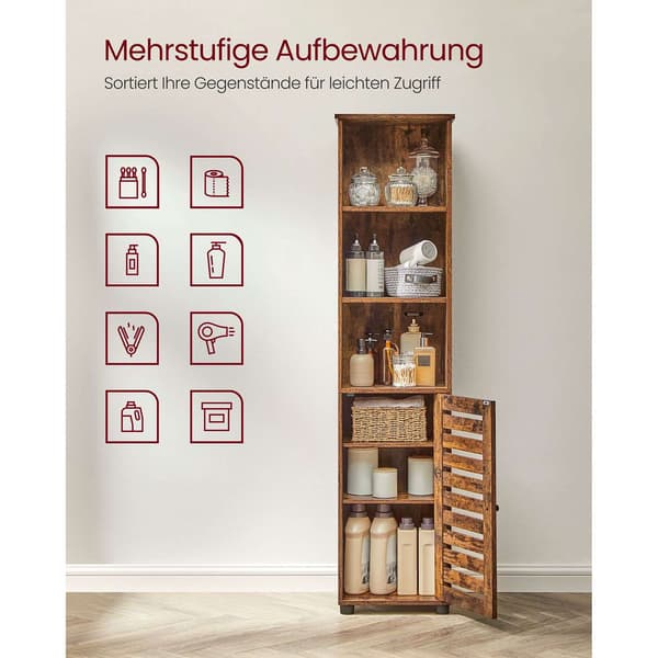 Badeværelsesskab, 40x30x167 cm, Brun