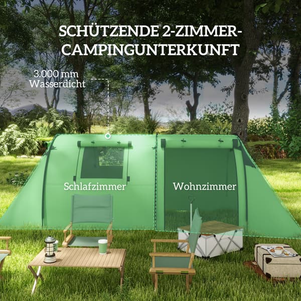Campingtält 470x220x150 cm Mörkgrönt Polyester